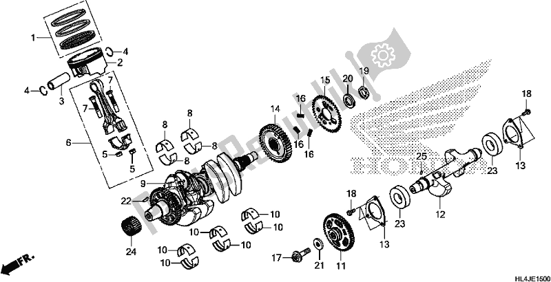 Todas las partes para Cigüeñal / Pistón de Honda SXS 1000M5P Pioneer 1000 5 Seat 2018