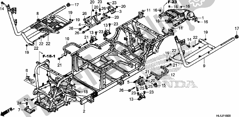 Alle onderdelen voor de Frame Lichaam van de Honda SXS 1000M5P Pioneer 1000 5 Seat 2018