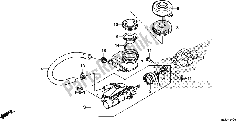 Todas las partes para Cilindro Maestro Del Freno Delantero de Honda SXS 1000M5P Pioneer 1000 5 Seat 2018