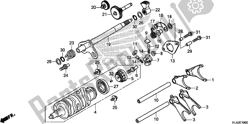 Tutte le parti per il Gearshift Fork (transmission) del Honda SXS 1000M5P Pioneer 1000 5 Seat 2018