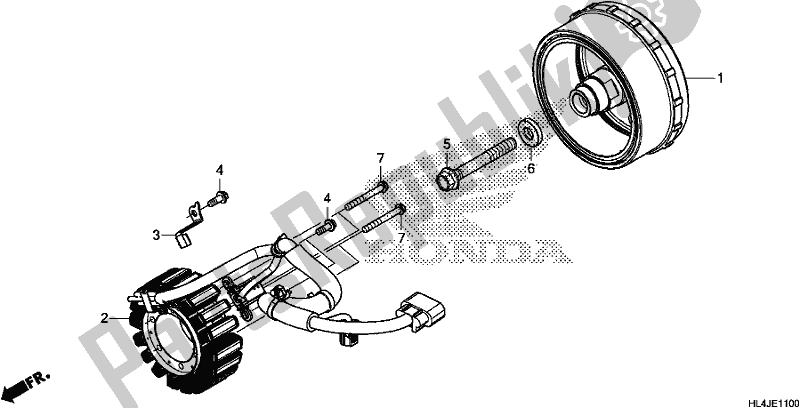 All parts for the Generator of the Honda SXS 1000M5P Pioneer 1000 5 Seat 2018