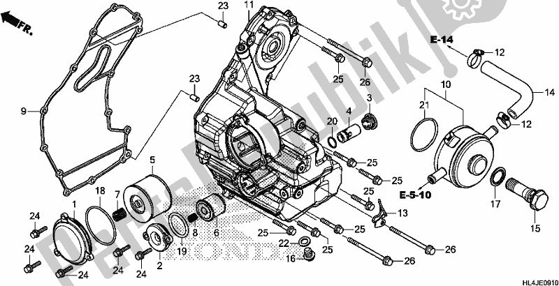 All parts for the Oil Cooler of the Honda SXS 1000M5P Pioneer 1000 5 Seat 2018