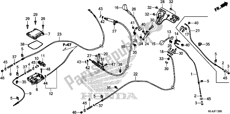 All parts for the Shift Lever/select Lever of the Honda SXS 1000M5P Pioneer 1000 5 Seat 2018