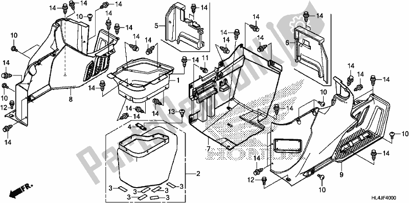 All parts for the Side Cover of the Honda SXS 1000M5P Pioneer 1000 5 Seat 2018