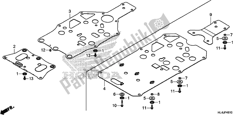 Todas las partes para Placa De Deslizamiento de Honda SXS 1000M5P Pioneer 1000 5 Seat 2018