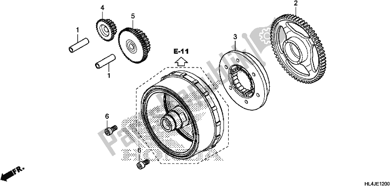 All parts for the Starting Clutch of the Honda SXS 1000M5P Pioneer 1000 5 Seat 2018