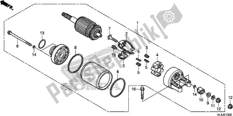 All parts for the Starting Motor of the Honda SXS 1000M5P Pioneer 1000 5 Seat 2018