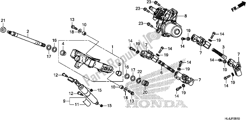 Alle onderdelen voor de Steering Shaft (eps) van de Honda SXS 1000M5P Pioneer 1000 5 Seat 2018