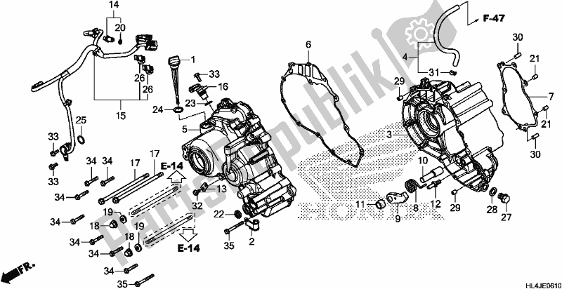 Alle onderdelen voor de Sub Transmission Case van de Honda SXS 1000M5P Pioneer 1000 5 Seat 2018