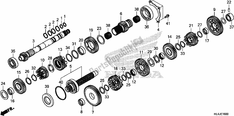 Wszystkie części do Przenoszenie Honda SXS 1000M5P Pioneer 1000 5 Seat 2018