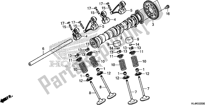 All parts for the Camshaft/valve of the Honda SXS 1000M5P Pioneer 1000 5 Seat 2019