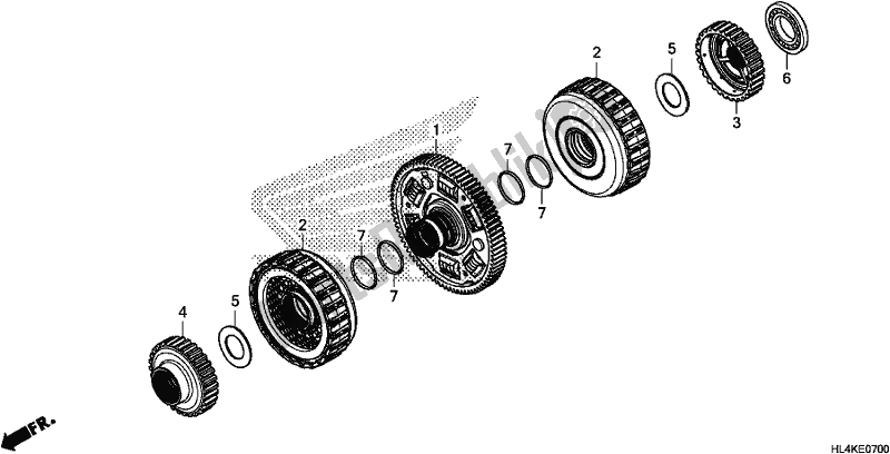 All parts for the Clutch of the Honda SXS 1000M5P Pioneer 1000 5 Seat 2019