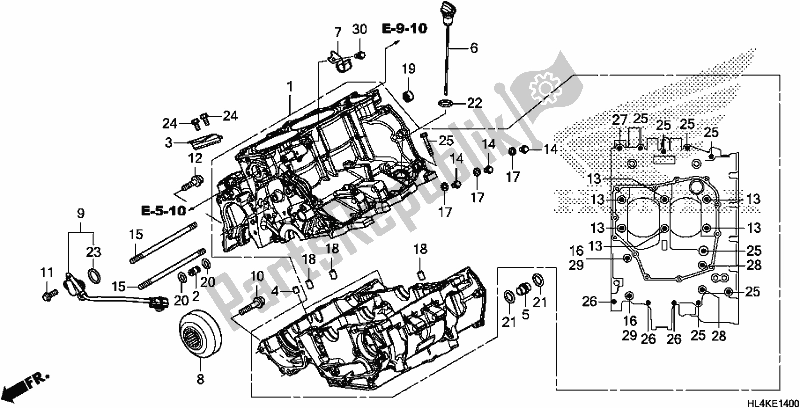 All parts for the Crankcase of the Honda SXS 1000M5P Pioneer 1000 5 Seat 2019