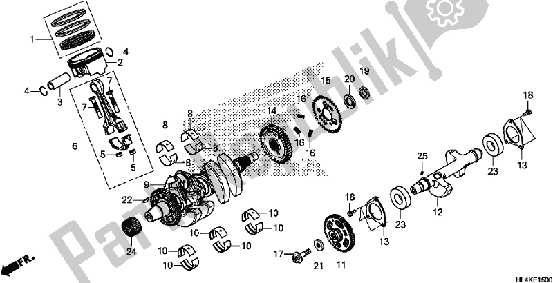 Tutte le parti per il Albero Motore / Pistone del Honda SXS 1000M5P Pioneer 1000 5 Seat 2019
