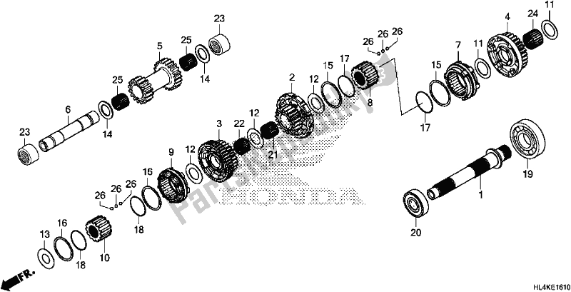 Tutte le parti per il Final Drive Shaft del Honda SXS 1000M5P Pioneer 1000 5 Seat 2019