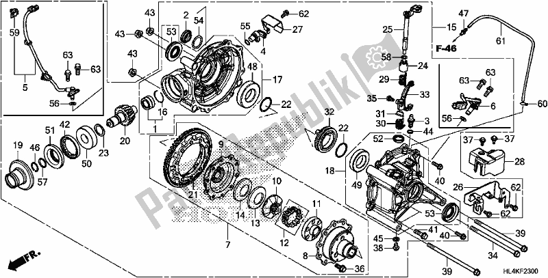 All parts for the Final Driven Gear of the Honda SXS 1000M5P Pioneer 1000 5 Seat 2019