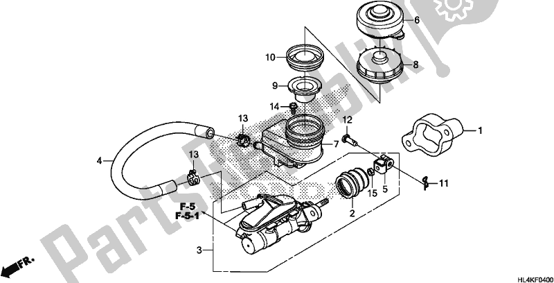 All parts for the Front Brake Master Cylinder of the Honda SXS 1000M5P Pioneer 1000 5 Seat 2019