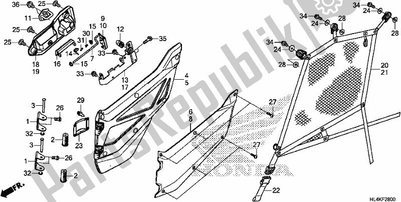 Todas las partes para Front Door de Honda SXS 1000M5P Pioneer 1000 5 Seat 2019
