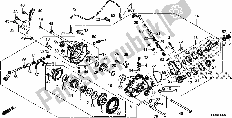Todas las partes para Engranaje Final Delantero de Honda SXS 1000M5P Pioneer 1000 5 Seat 2019