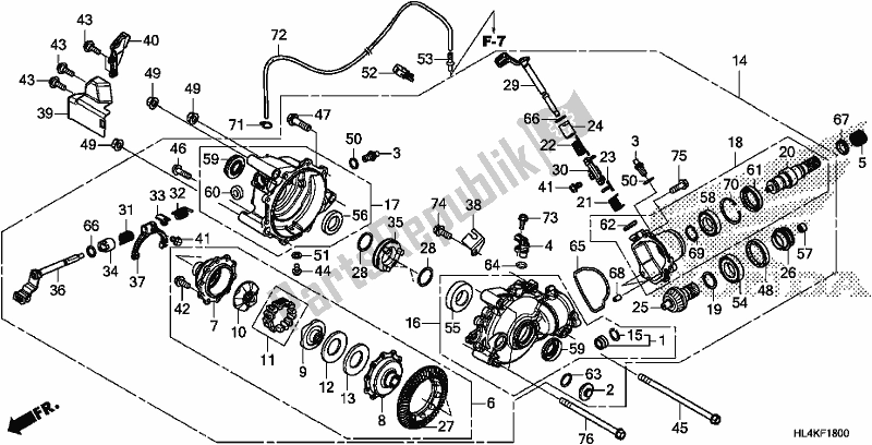 All parts for the Front Final Gear of the Honda SXS 1000M5P Pioneer 1000 5 Seat 2019