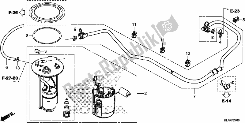 All parts for the Fuel Pump of the Honda SXS 1000M5P Pioneer 1000 5 Seat 2019