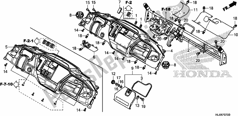 Toutes les pièces pour le Tableau De Bord du Honda SXS 1000M5P Pioneer 1000 5 Seat 2019