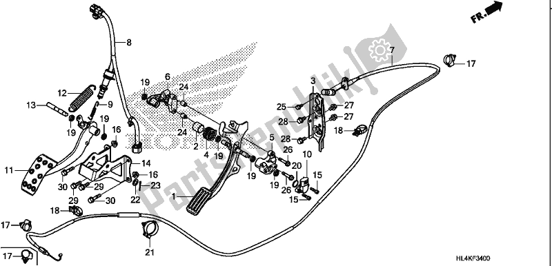 All parts for the Pedal of the Honda SXS 1000M5P Pioneer 1000 5 Seat 2019