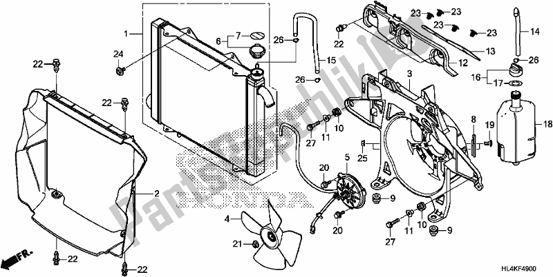 Todas las partes para Radiador de Honda SXS 1000M5P Pioneer 1000 5 Seat 2019