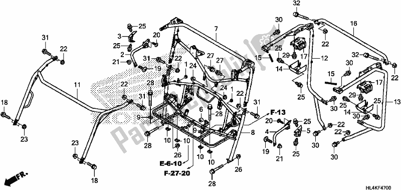 All parts for the Roll Bar of the Honda SXS 1000M5P Pioneer 1000 5 Seat 2019
