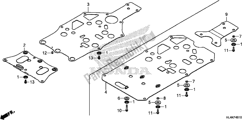 Tutte le parti per il Piastra Paramotore del Honda SXS 1000M5P Pioneer 1000 5 Seat 2019