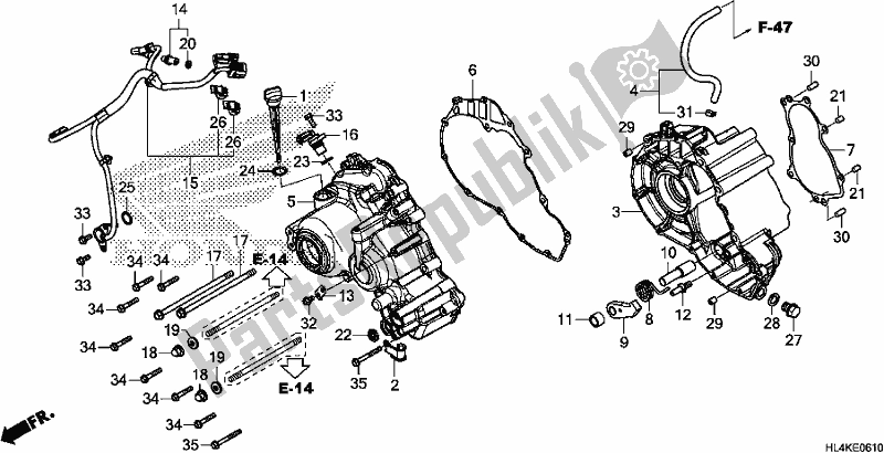 Todas las partes para Sub Transmission Case de Honda SXS 1000M5P Pioneer 1000 5 Seat 2019