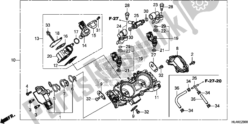 All parts for the Throttle Body of the Honda SXS 1000M5P Pioneer 1000 5 Seat 2019