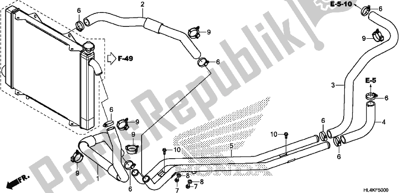 All parts for the Water Pipe/water Hose of the Honda SXS 1000M5P Pioneer 1000 5 Seat 2019