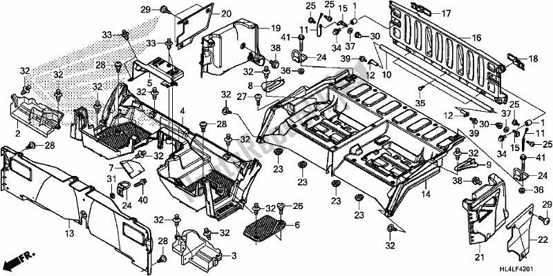 Todas las partes para Bed Plate/rear Gate de Honda SXS 1000M5P Pioneer 1000 5 Seat 2020