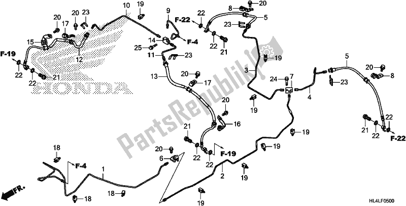 Todas las partes para Tubo De Freno de Honda SXS 1000M5P Pioneer 1000 5 Seat 2020