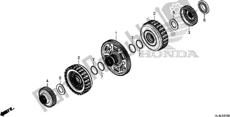 Todas as partes de Embreagem do Honda SXS 1000M5P Pioneer 1000 5 Seat 2020