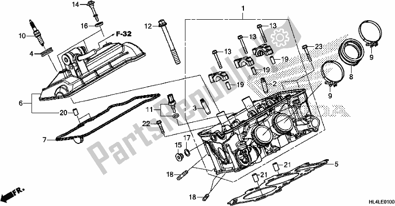 Todas as partes de Cabeça De Cilindro do Honda SXS 1000M5P Pioneer 1000 5 Seat 2020