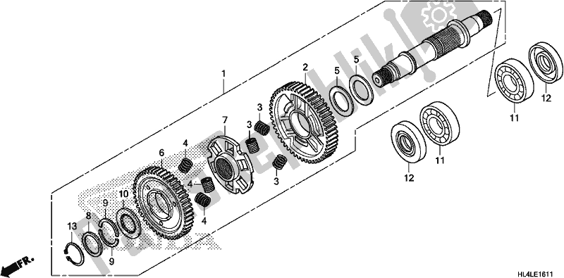 All parts for the Final Driven Shaft of the Honda SXS 1000M5P Pioneer 1000 5 Seat 2020