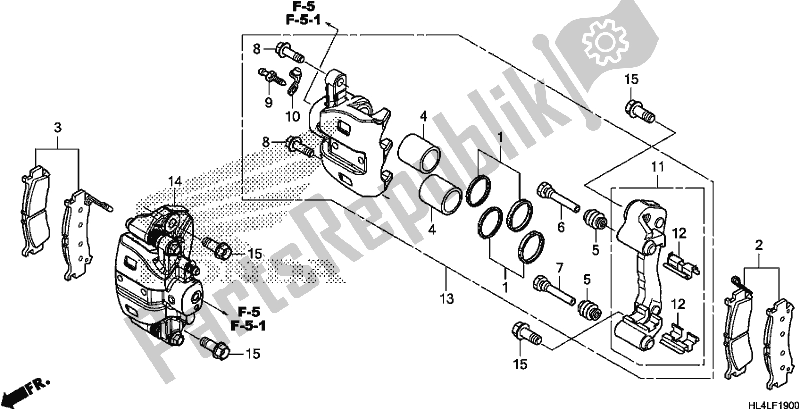 Tutte le parti per il Pinza Freno Anteriore del Honda SXS 1000M5P Pioneer 1000 5 Seat 2020