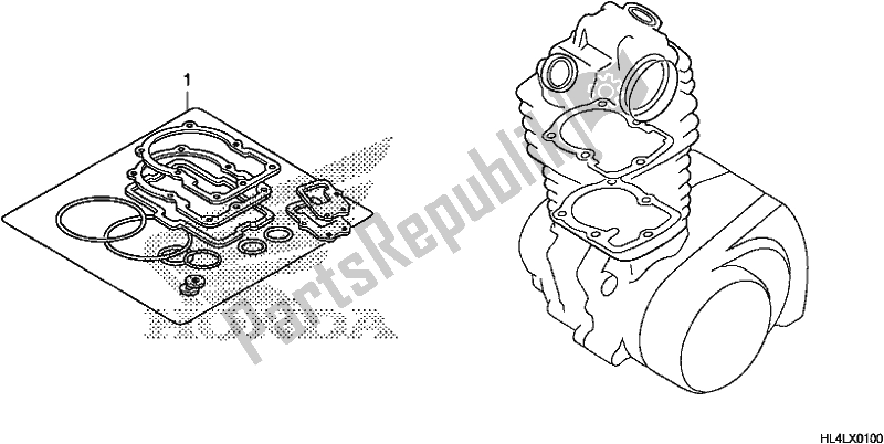 Tutte le parti per il Kit Guarnizioni A del Honda SXS 1000M5P Pioneer 1000 5 Seat 2020