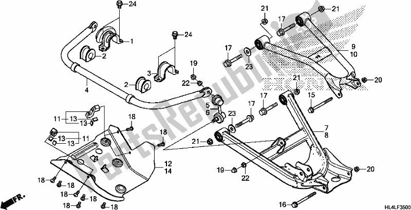 Todas las partes para Rear Arm/rear Stabilizer de Honda SXS 1000M5P Pioneer 1000 5 Seat 2020