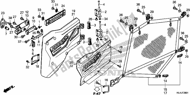 Toutes les pièces pour le Rear Door du Honda SXS 1000M5P Pioneer 1000 5 Seat 2020