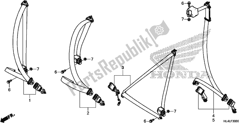 Alle onderdelen voor de Seatbelt van de Honda SXS 1000M5P Pioneer 1000 5 Seat 2020
