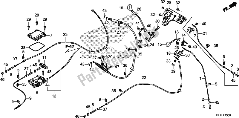 All parts for the Shift Lever/select Lever of the Honda SXS 1000M5P Pioneer 1000 5 Seat 2020