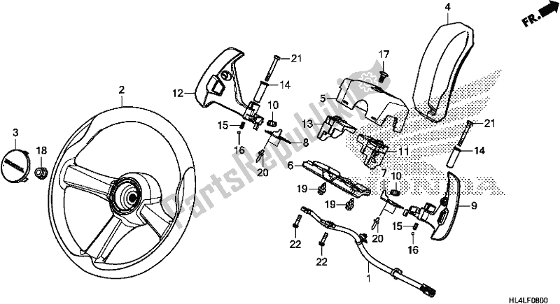 All parts for the Steering Wheel of the Honda SXS 1000M5P Pioneer 1000 5 Seat 2020