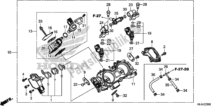 Todas as partes de Corpo Do Acelerador do Honda SXS 1000M5P Pioneer 1000 5 Seat 2020