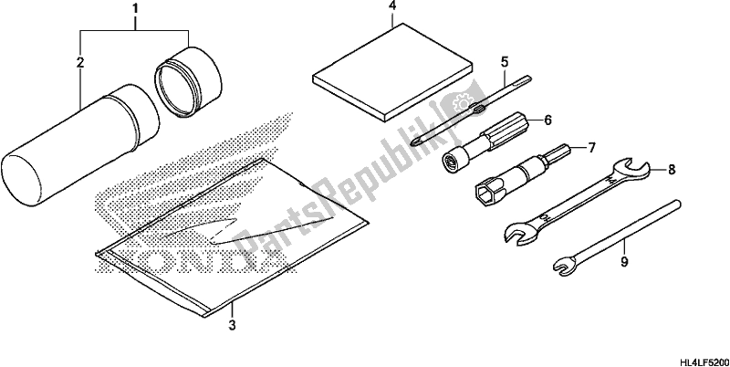 Todas as partes de Ferramentas do Honda SXS 1000M5P Pioneer 1000 5 Seat 2020