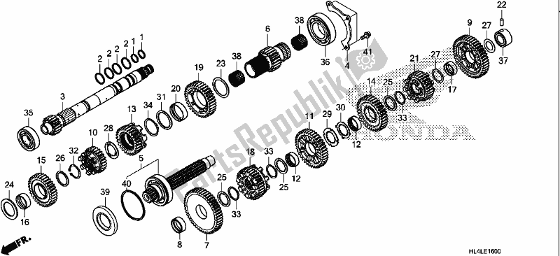 All parts for the Transmission of the Honda SXS 1000M5P Pioneer 1000 5 Seat 2020