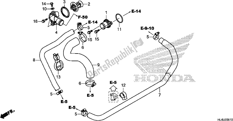 All parts for the Water Hose/thermostat of the Honda SXS 1000M5P Pioneer 1000 5 Seat 2020
