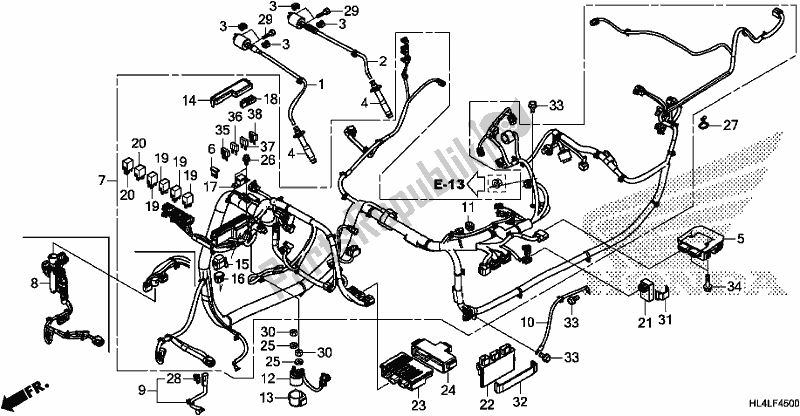 Todas las partes para Arnés De Cables de Honda SXS 1000M5P Pioneer 1000 5 Seat 2020